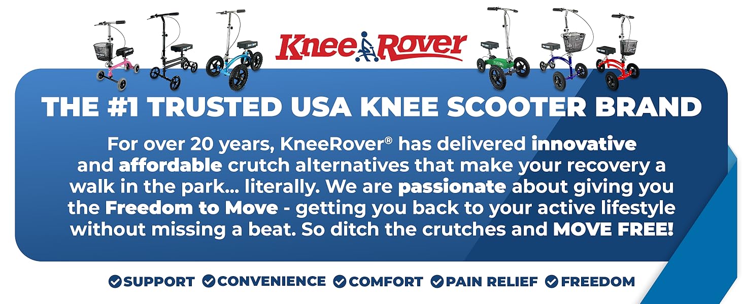 Kneerover scooter knee scooter broken foot surgery ankle injury knee walker rolling foldable scooter