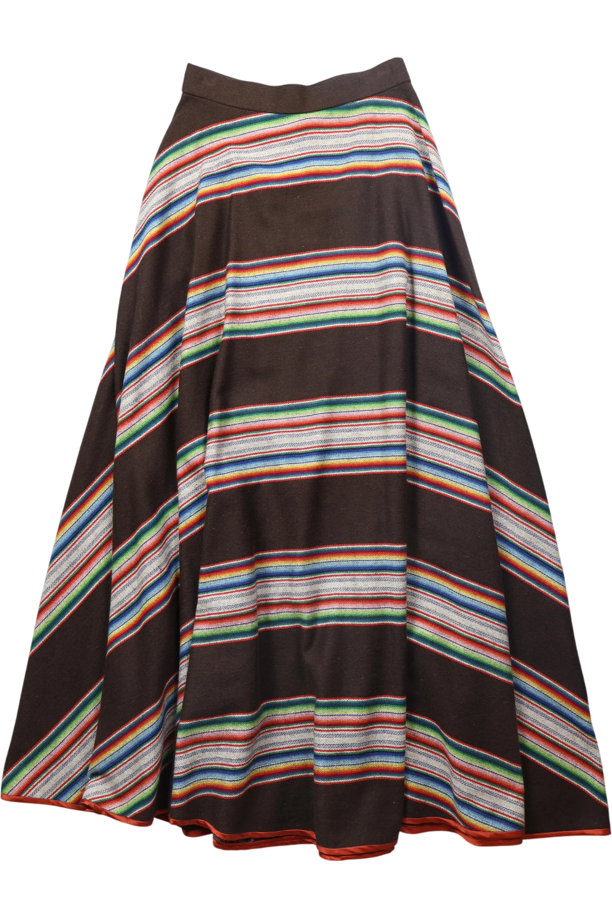 1970s Rainbow Stripe Maxi Skirt