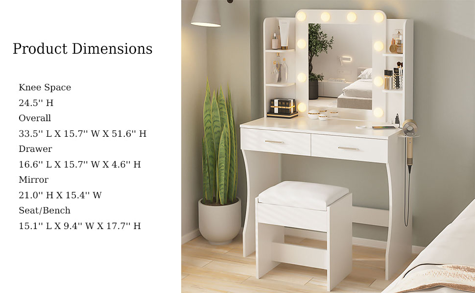 Vanity Dimensions