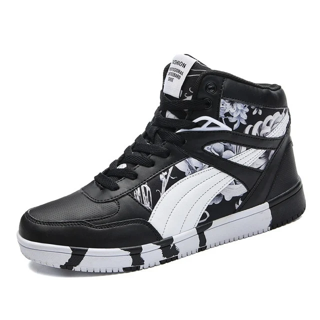 Casual with Floral Print Luxury Men Ankle Sneaker