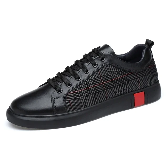 Black Lattice Lace Up Comfort Design Men Sneaker